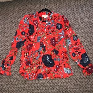 LOFT floral patterned buttoned blouse